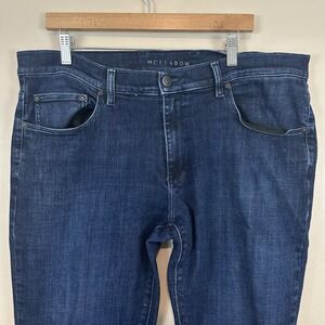 Mott and Bow Men's Straight Stretch Jeans Dark Wash 38x32 Blue Denim Pants